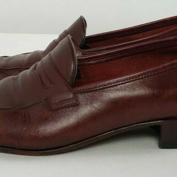 Bally of Switzerland Burgundy Penny Loafers Sz 7 main image 4